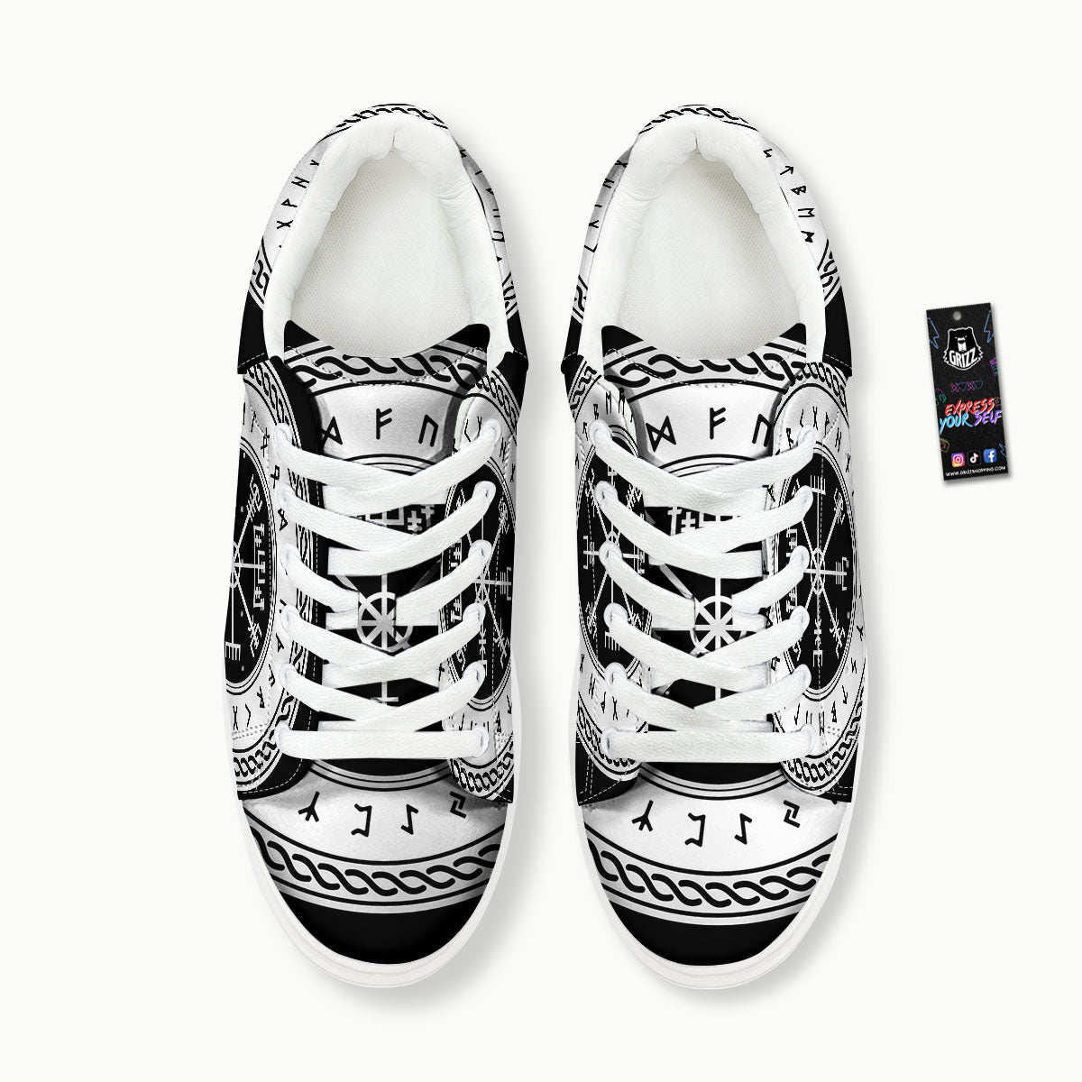 Vegvisir Viking Print Platform Shoes-grizzshop