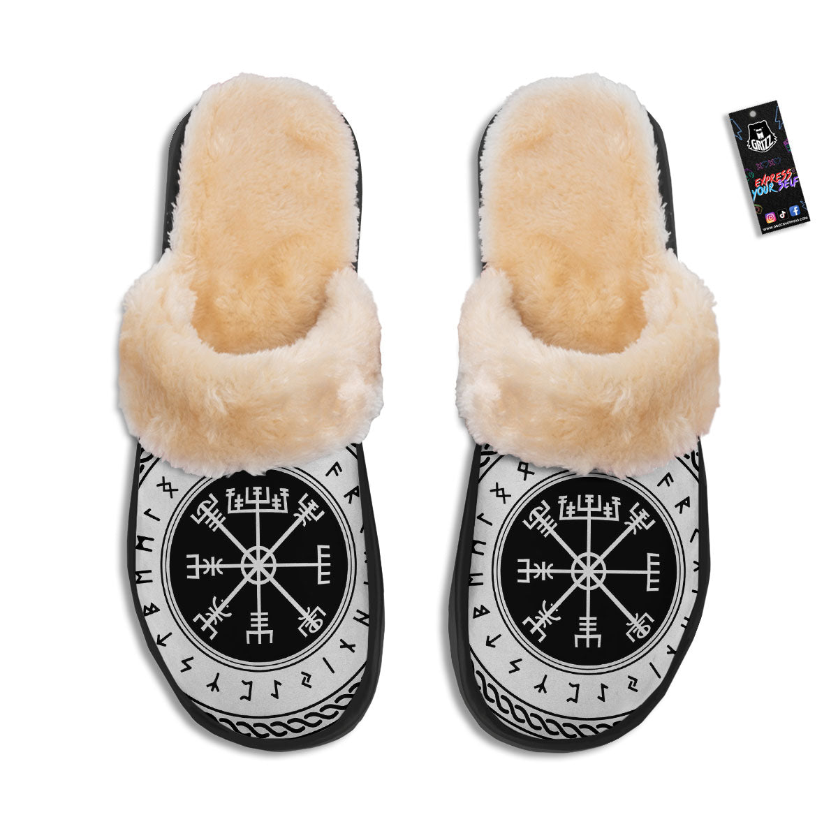 Vegvisir Viking Print Slippers-grizzshop