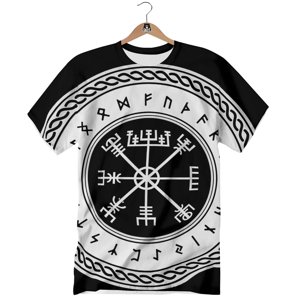 Vegvisir Viking Print T-Shirt-grizzshop