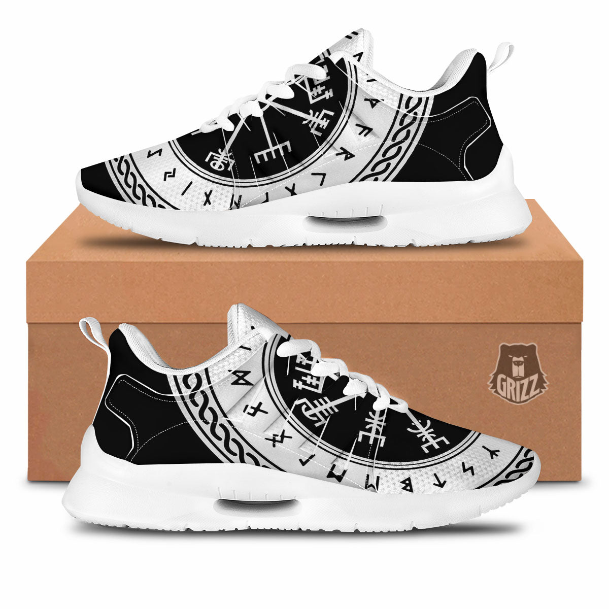 Vegvisir Viking Print Tennis Shoes-grizzshop
