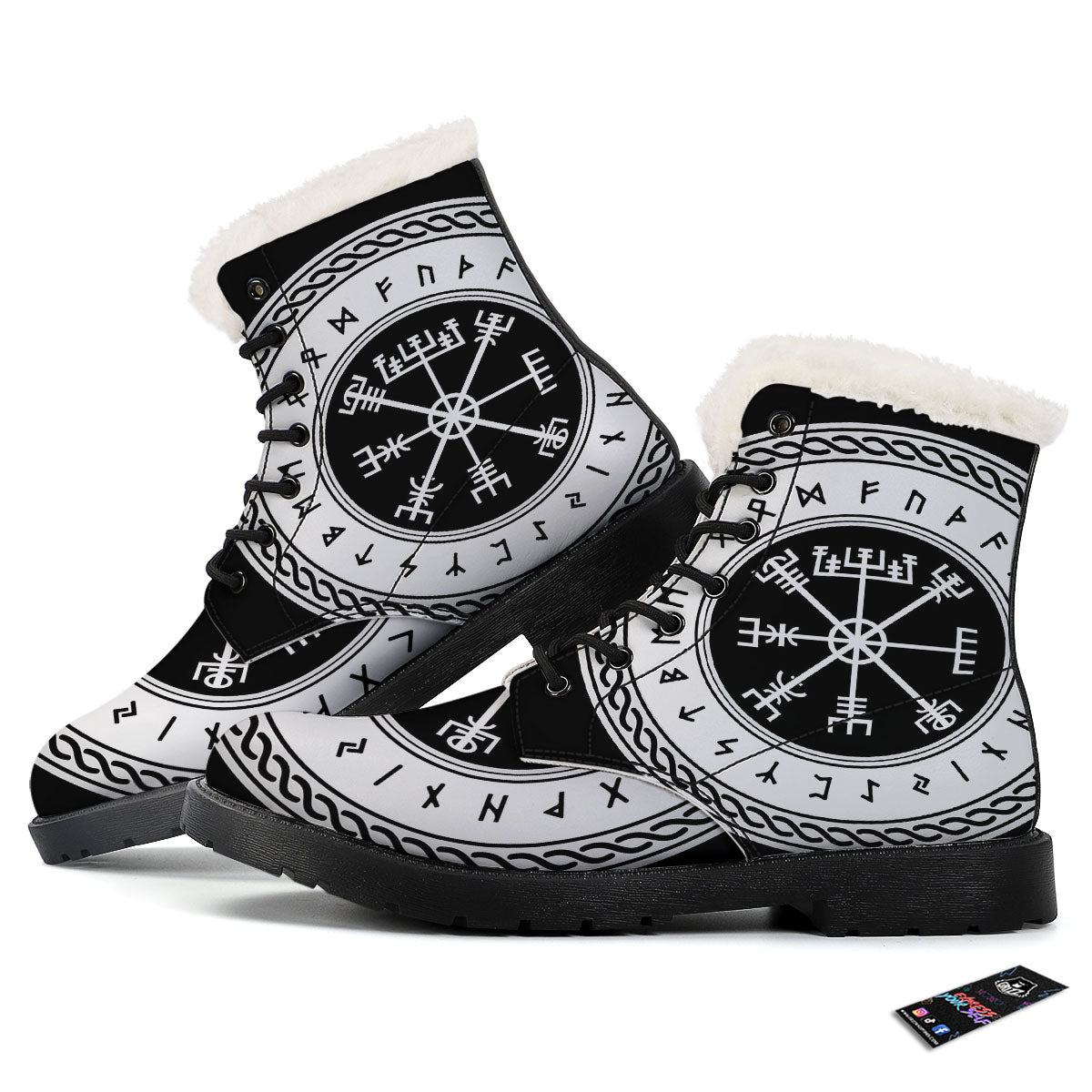 Vegvisir Viking Print Winter Boots-grizzshop