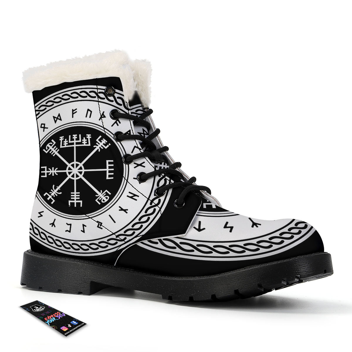 Vegvisir Viking Print Winter Boots-grizzshop