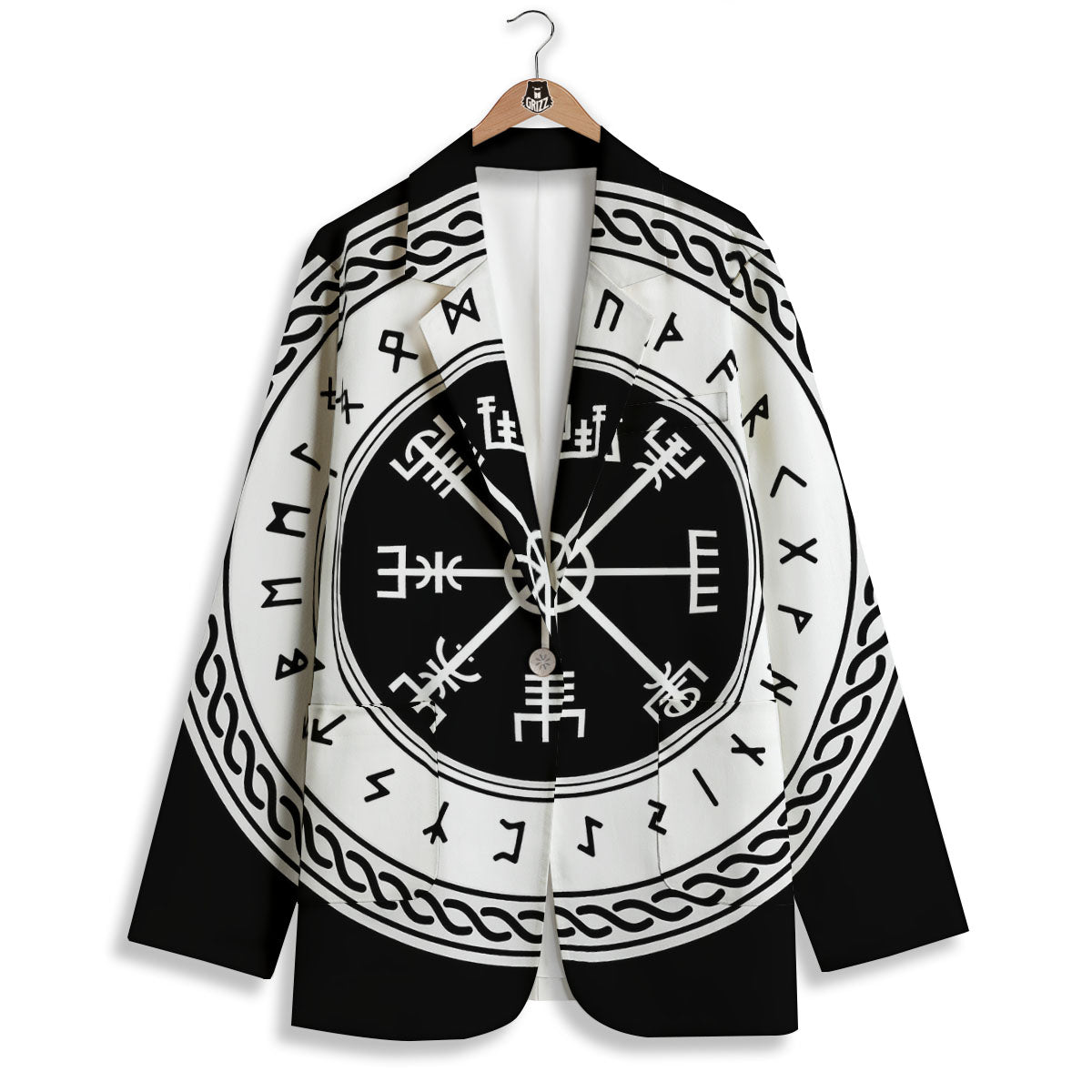 Vegvisir Viking Print Women's Blazer-grizzshop