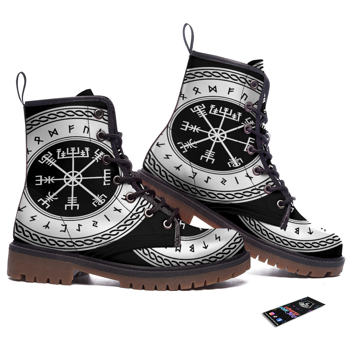 Vegvisir Viking Print Work Boots-grizzshop
