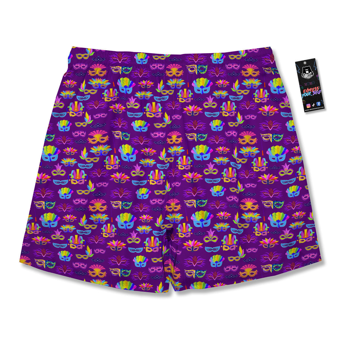 Venice Carnival Mask Print Pattern Men's Running Shorts-grizzshop