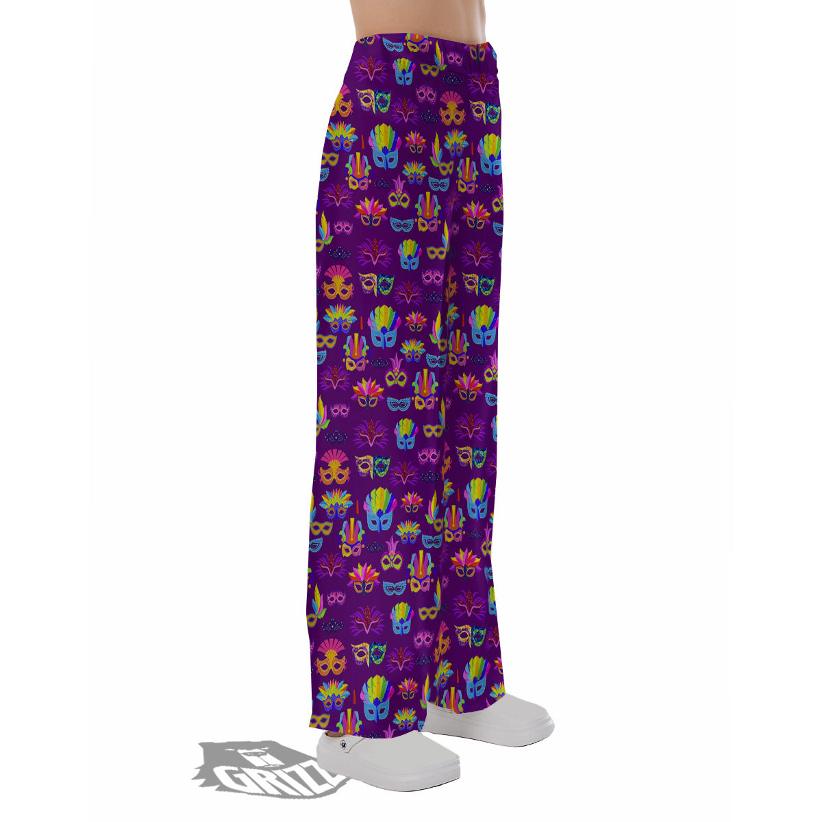 Venice Carnival Mask Print Pattern Pajama Pants-grizzshop