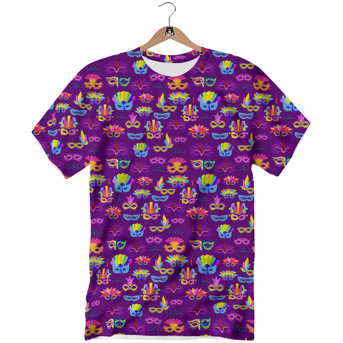 Venice Carnival Mask Print Pattern T-Shirt-grizzshop