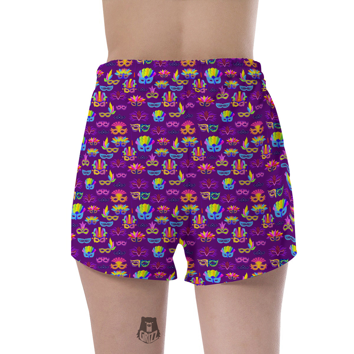 Venice Carnival Mask Print Pattern Women's Shorts-grizzshop