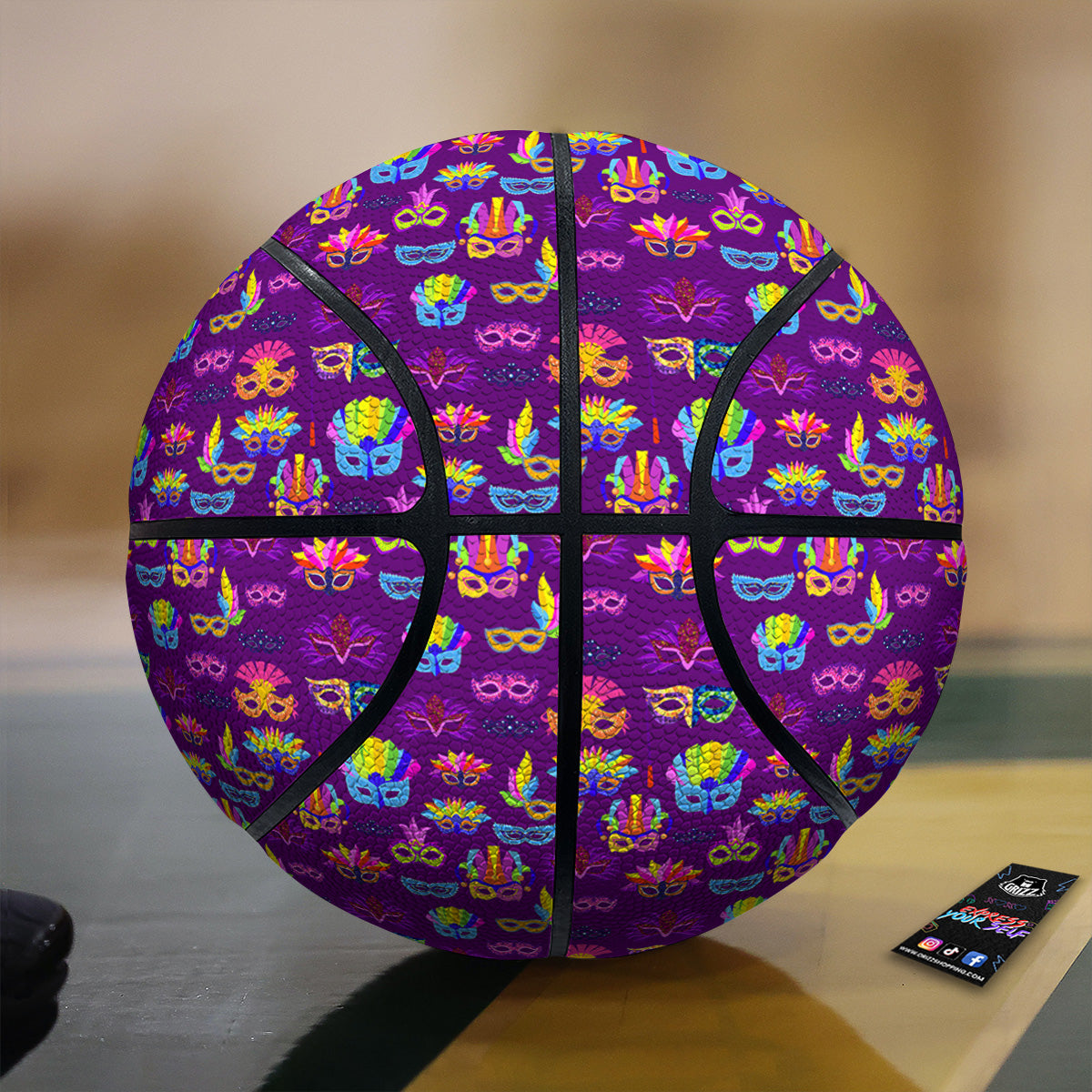 Venice Carnival Mask Print Pattern Basketball