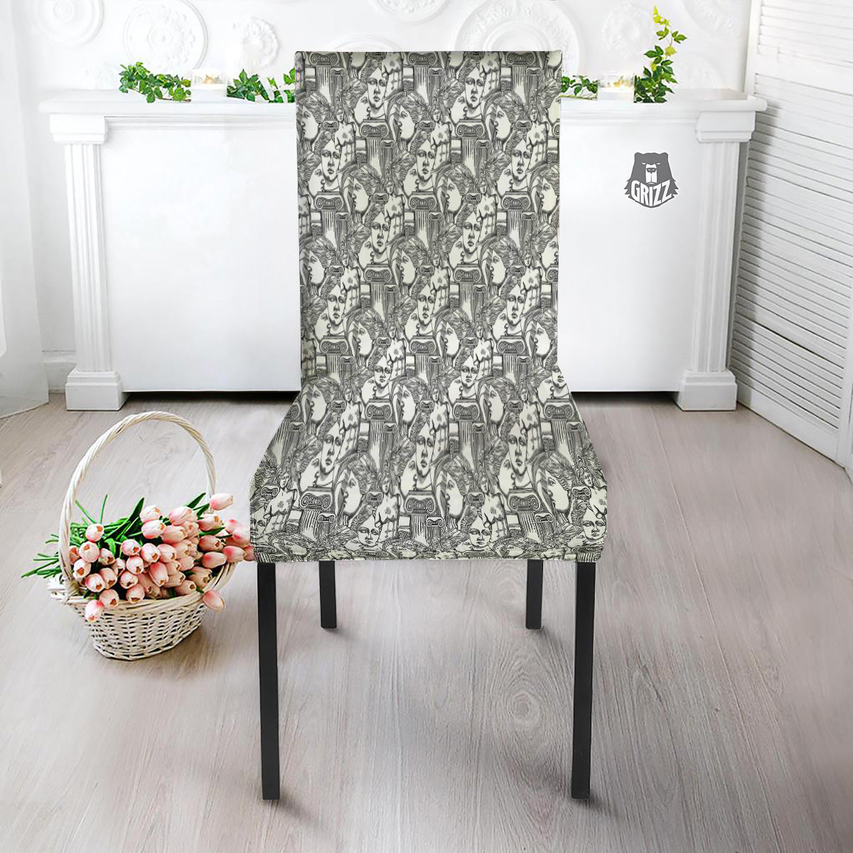 Venus Milos Print Pattern Dining Chair Slipcover-grizzshop