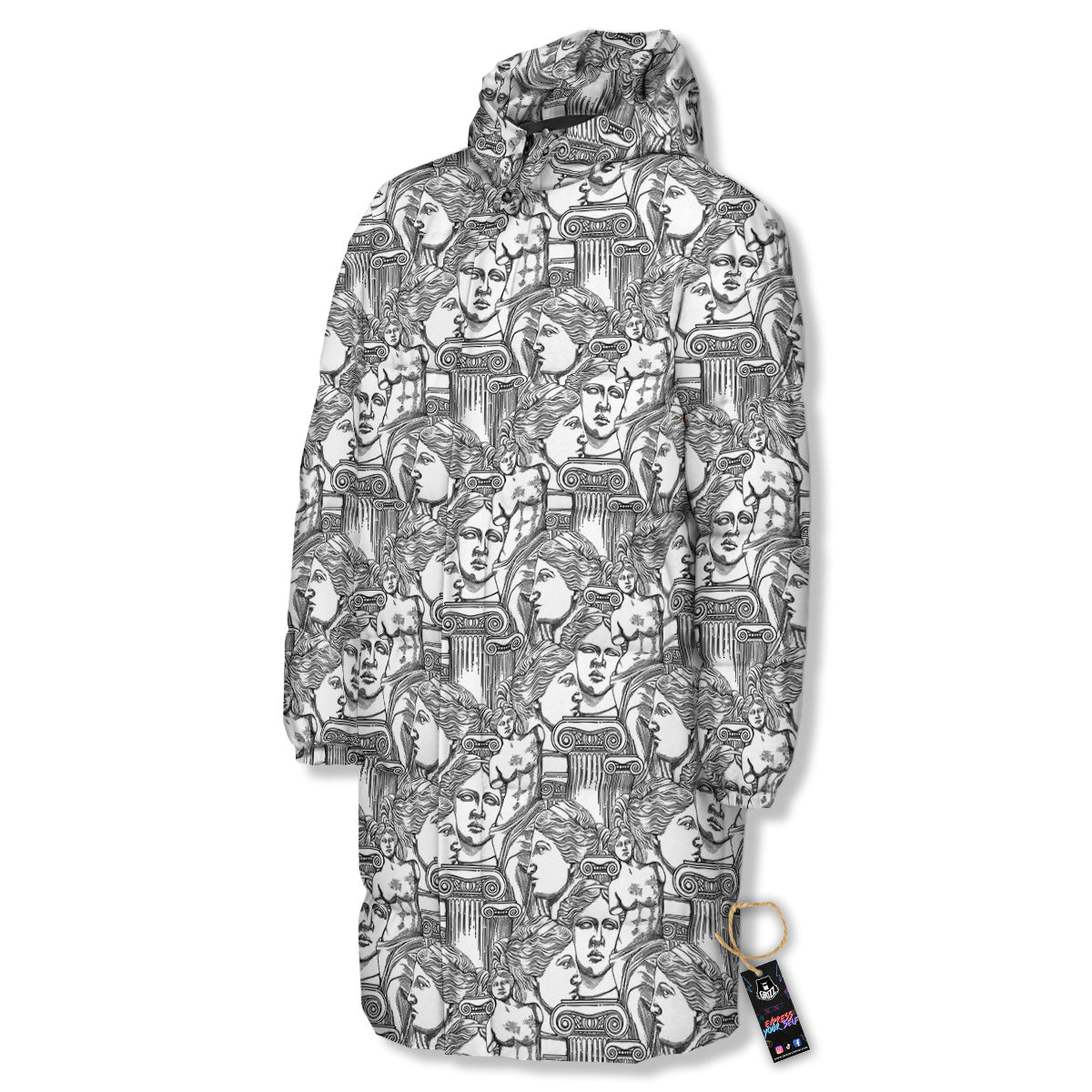 Venus Milos Print Pattern Long Down Jacket-grizzshop