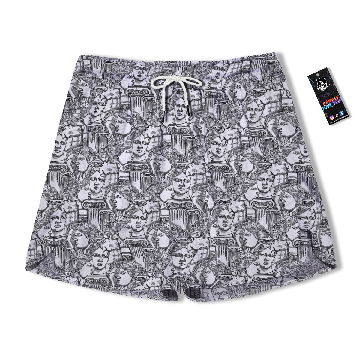 Venus Milos Print Pattern Men's Running Shorts-grizzshop