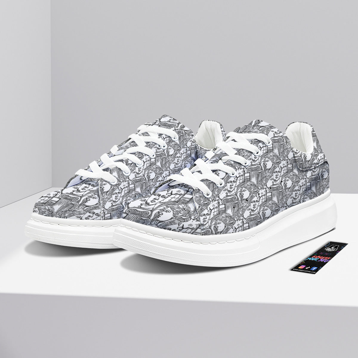Venus Milos Print Pattern Platform Shoes-grizzshop