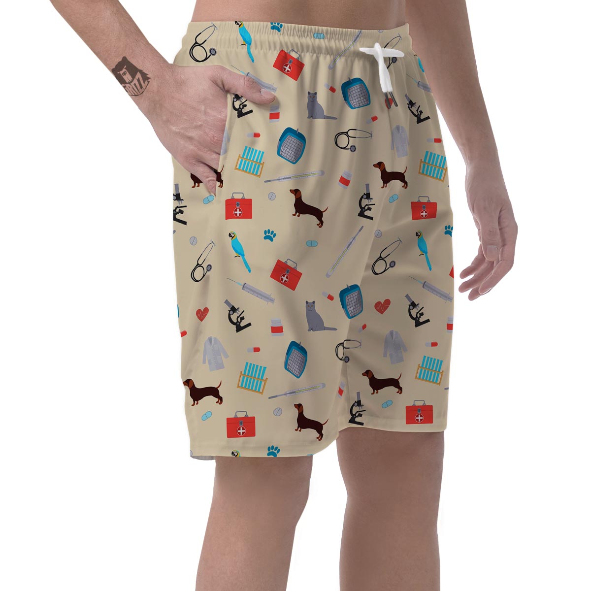 Veterianary Print Pattern Men's Shorts-grizzshop