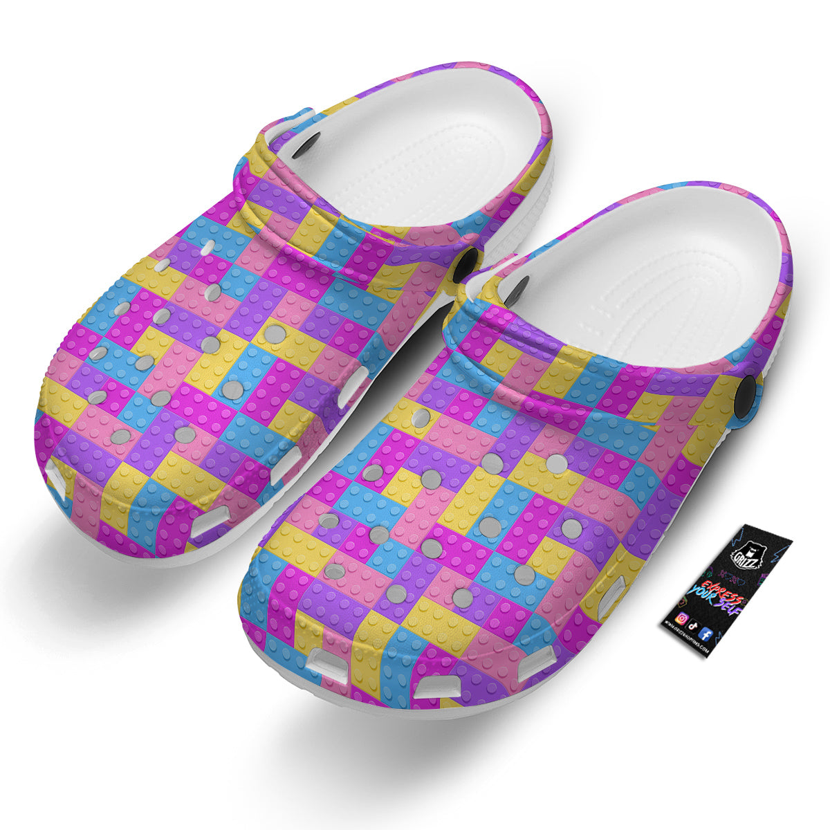 Video Game Colorful Block Puzzle Print Clog-grizzshop