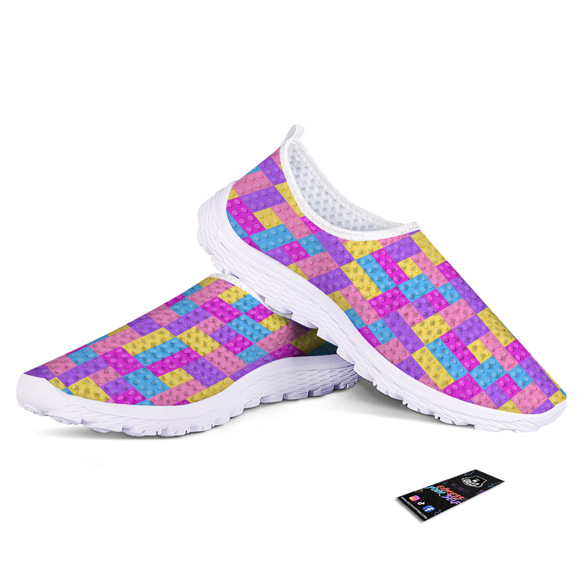 Video Game Colorful Block Puzzle Print Nurse Shoes-grizzshop