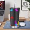 Video Game Colorful Brick Puzzle Print Tumbler-grizzshop