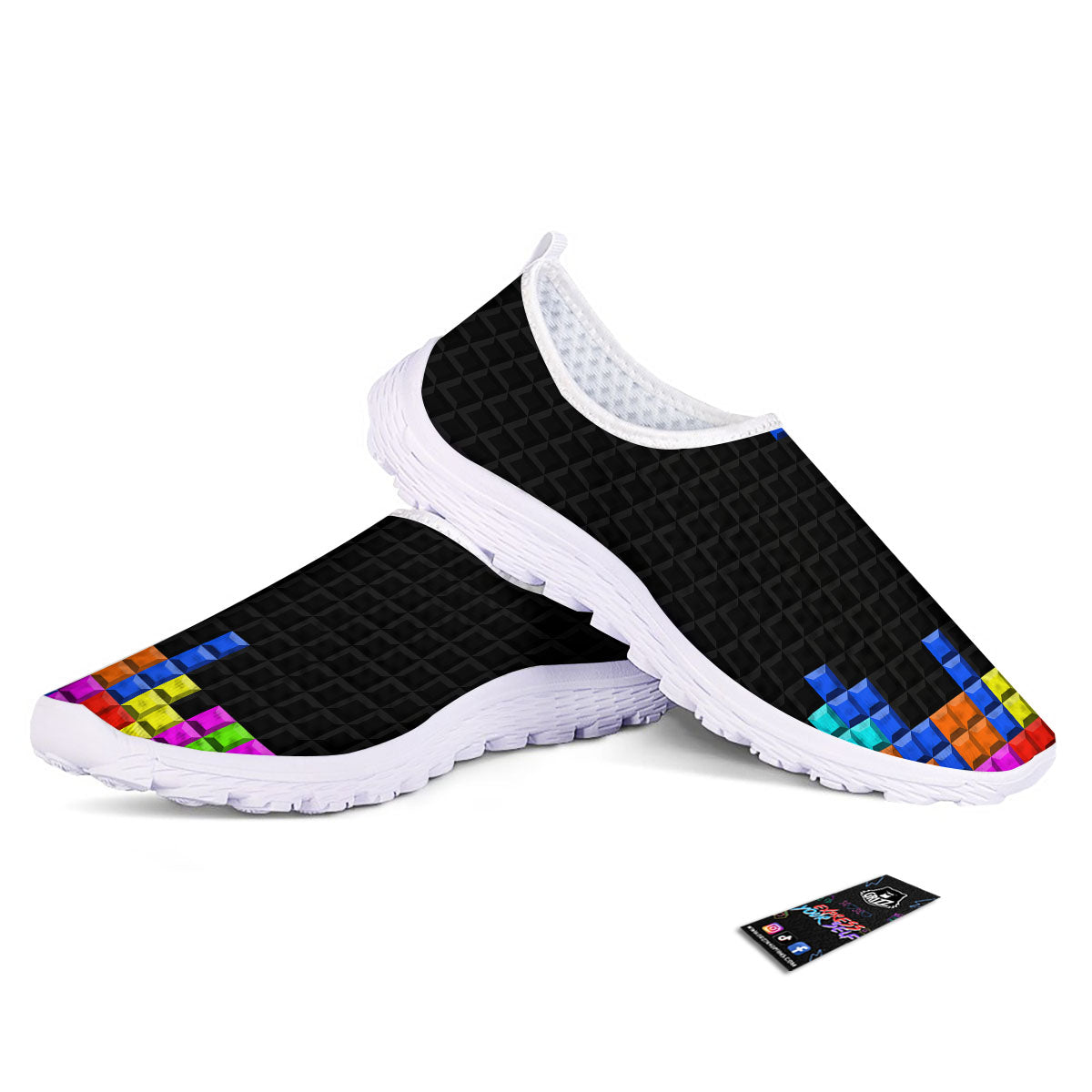 Video Game White Brick Puzzle Print Nurse Shoes-grizzshop