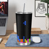 Video Game White Brick Puzzle Print Tumbler-grizzshop