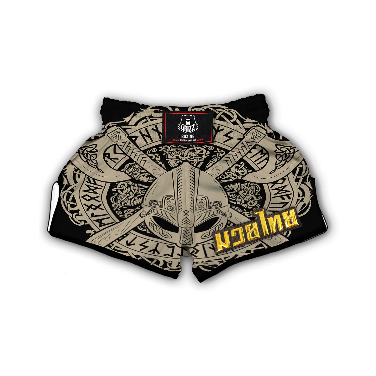 Viking Axes Norse Runes Muay Thai Boxing Shorts-grizzshop