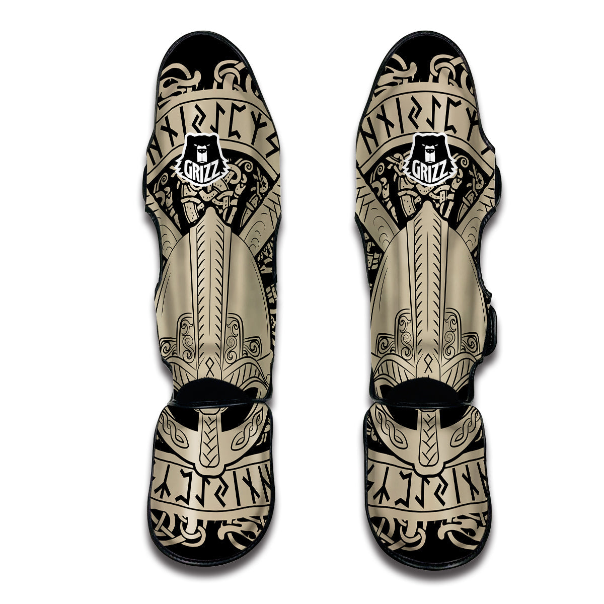 Viking Axes Norse Runes Muay Thai Shin Guards-grizzshop