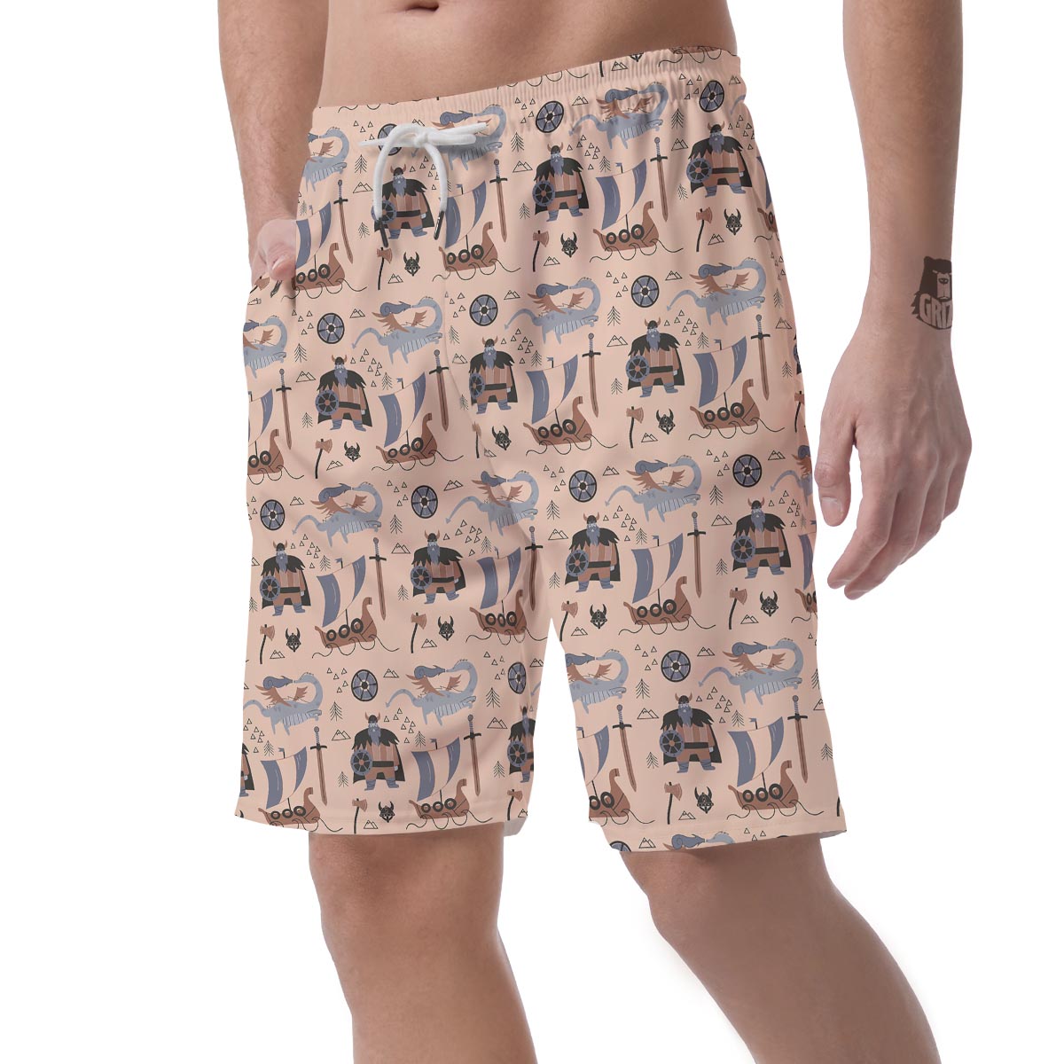 Viking Cartoon Norse Men's Shorts-grizzshop