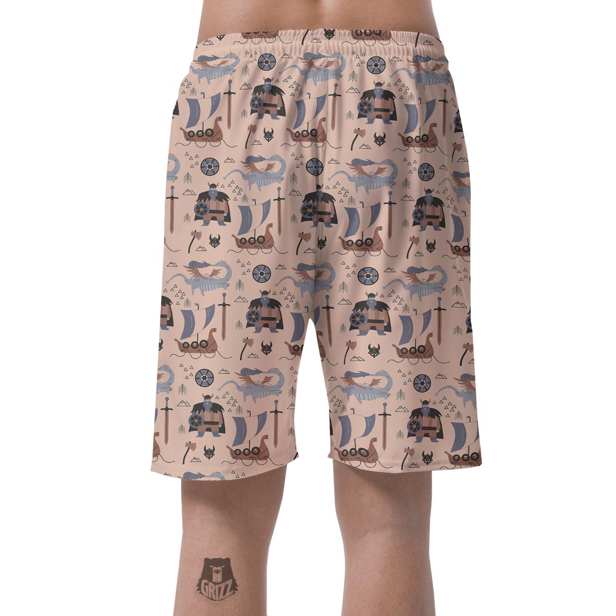 Viking Cartoon Norse Men's Shorts-grizzshop