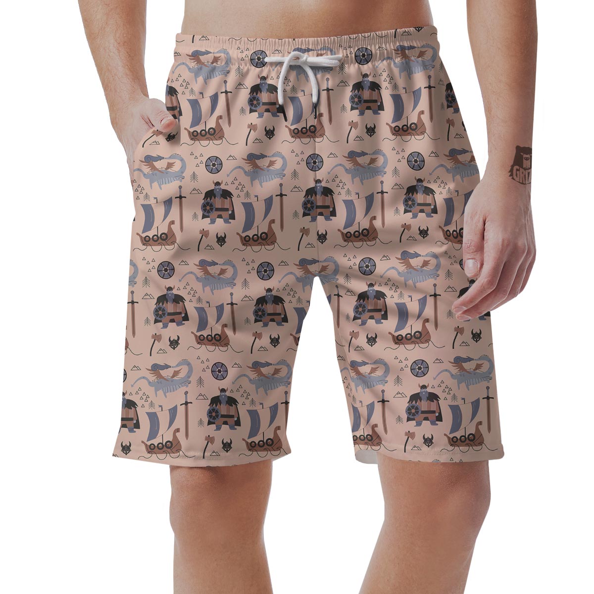 Viking Cartoon Norse Men's Shorts-grizzshop