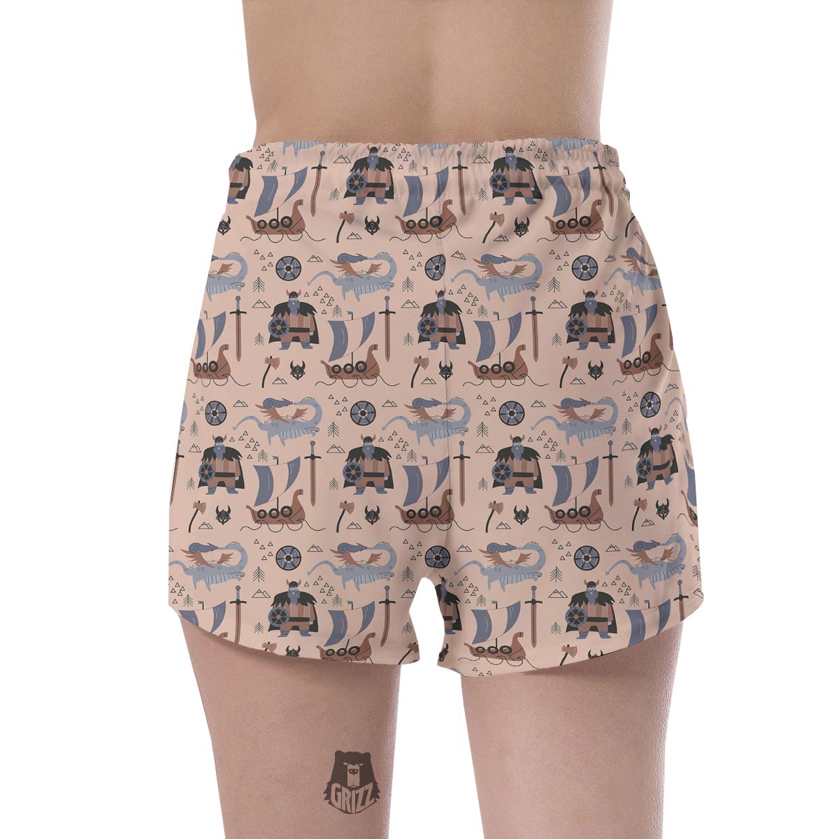 Viking Cartoon Norse Women's Shorts-grizzshop