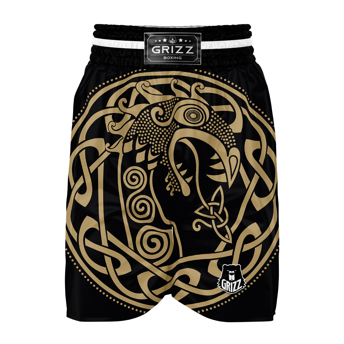 Viking Drakkar Print Boxing Shorts-grizzshop