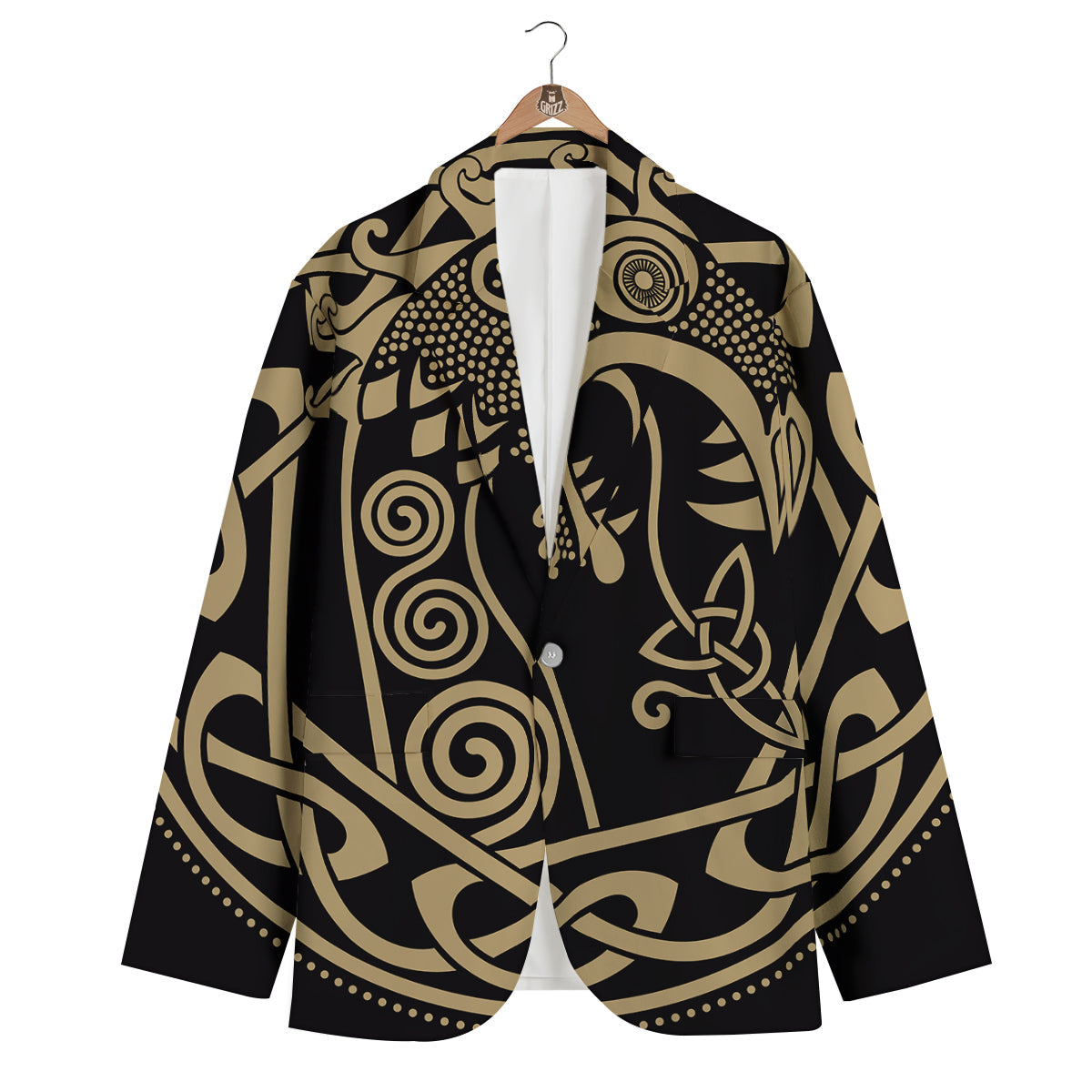 Viking Drakkar Print Men's Blazer-grizzshop