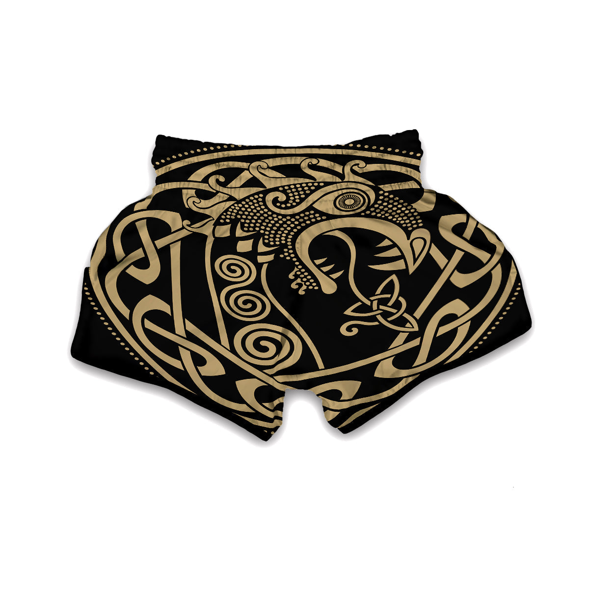 Viking Drakkar Print Muay Thai Boxing Shorts-grizzshop