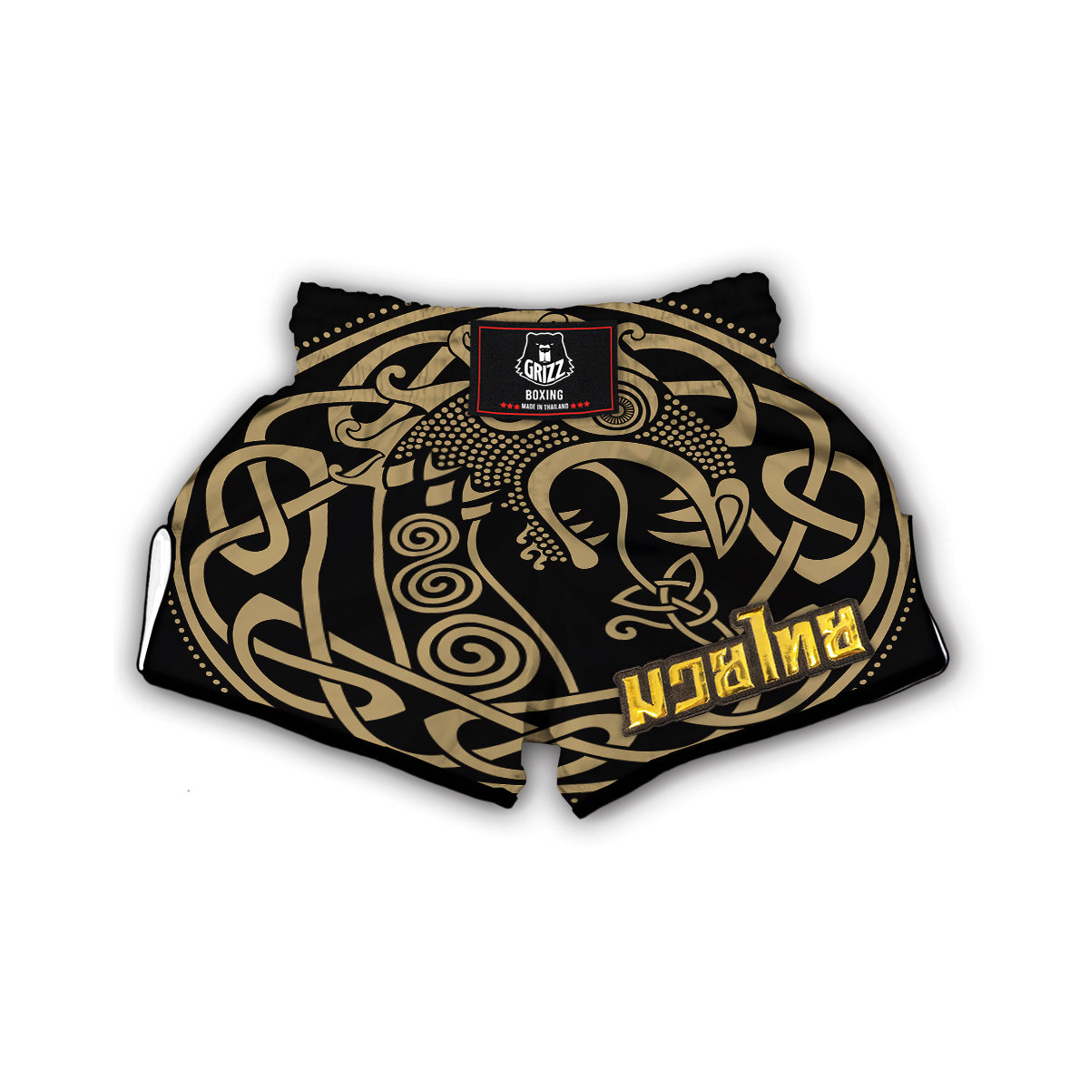 Viking Drakkar Print Muay Thai Boxing Shorts-grizzshop