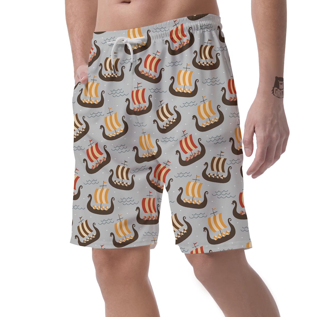 Viking Drakkar Ship Men's Shorts-grizzshop