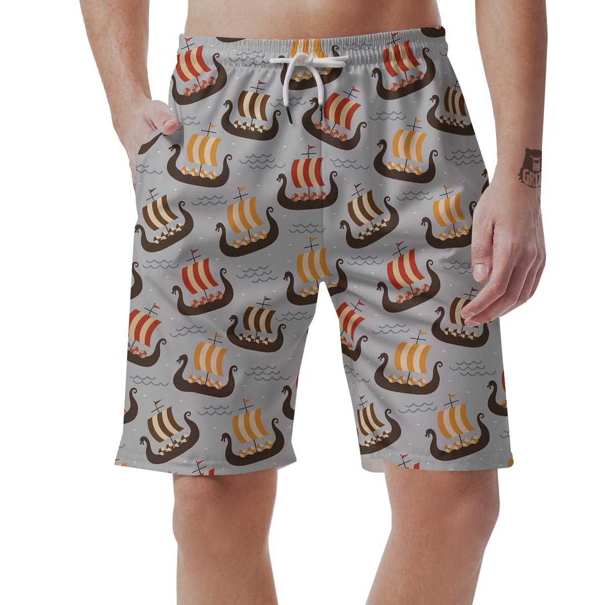 Viking Drakkar Ship Men's Shorts-grizzshop