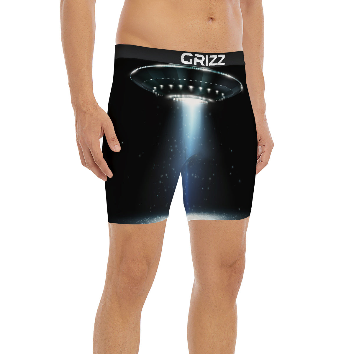Viking God Odin And Crow Blue Print Boxer Briefs-grizzshop