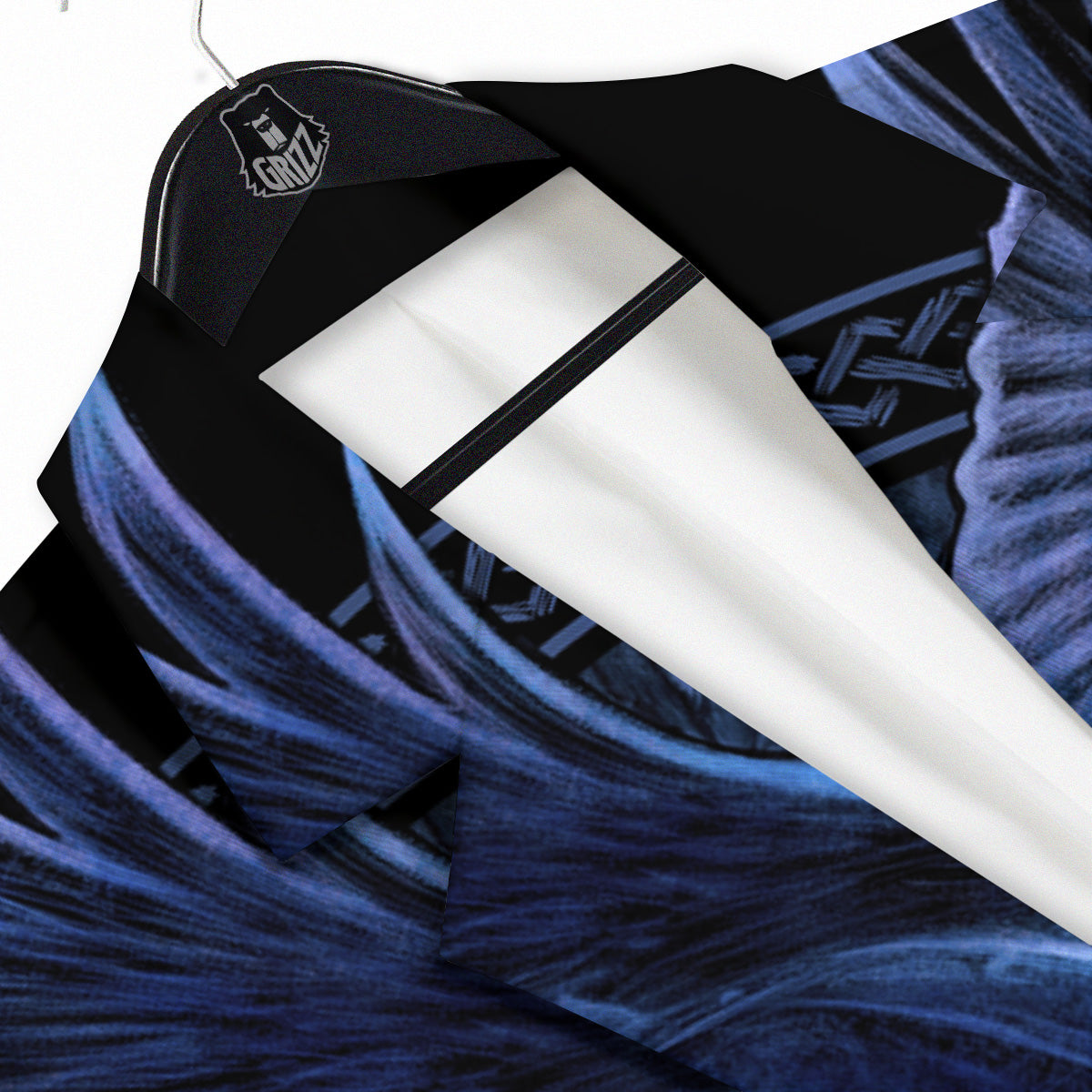 Viking God Odin And Crow Blue Print Men's Sport Coat-grizzshop