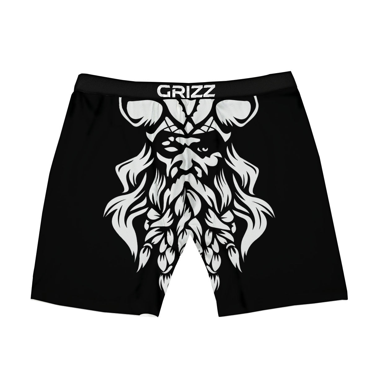 Viking God Odin White And Black Print Boxer Briefs-grizzshop