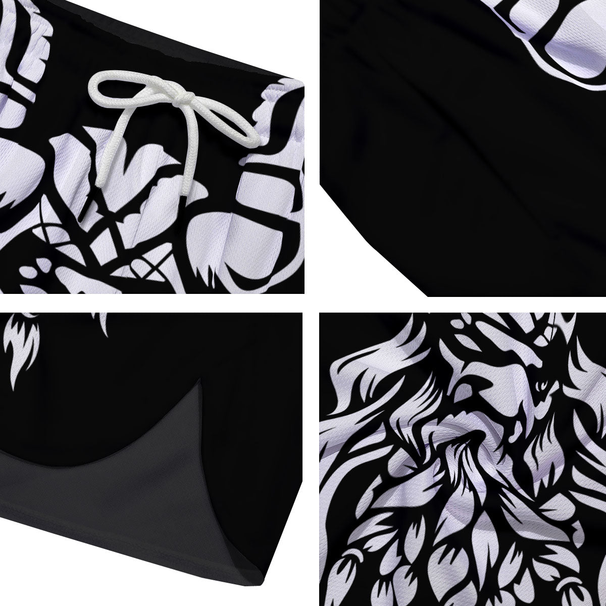 Viking God Odin White And Black Print Men's Running Shorts-grizzshop