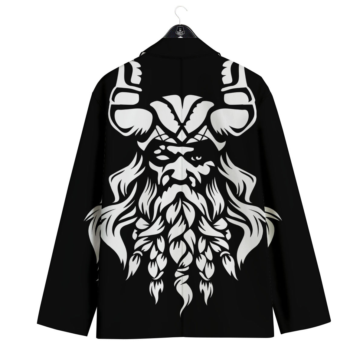Viking God Odin White And Black Print Men's Sport Coat-grizzshop
