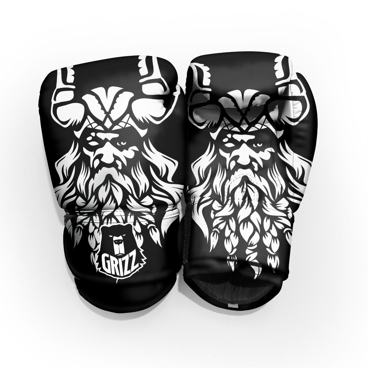 Viking God Odin White And Black Print Pro Boxing Glove