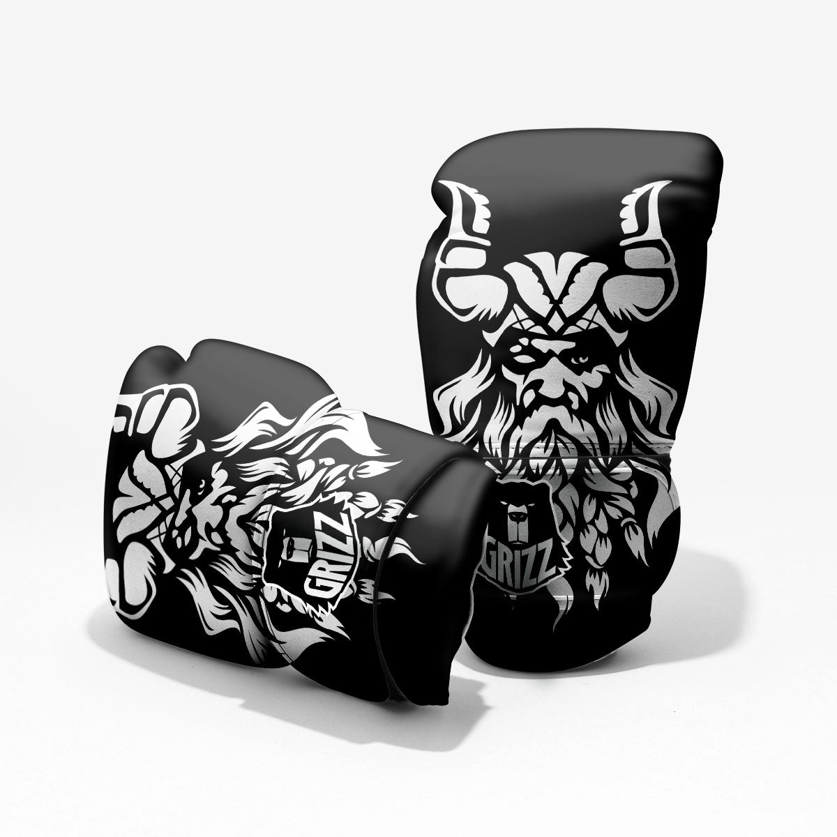 Viking God Odin White And Black Print Pro Boxing Glove