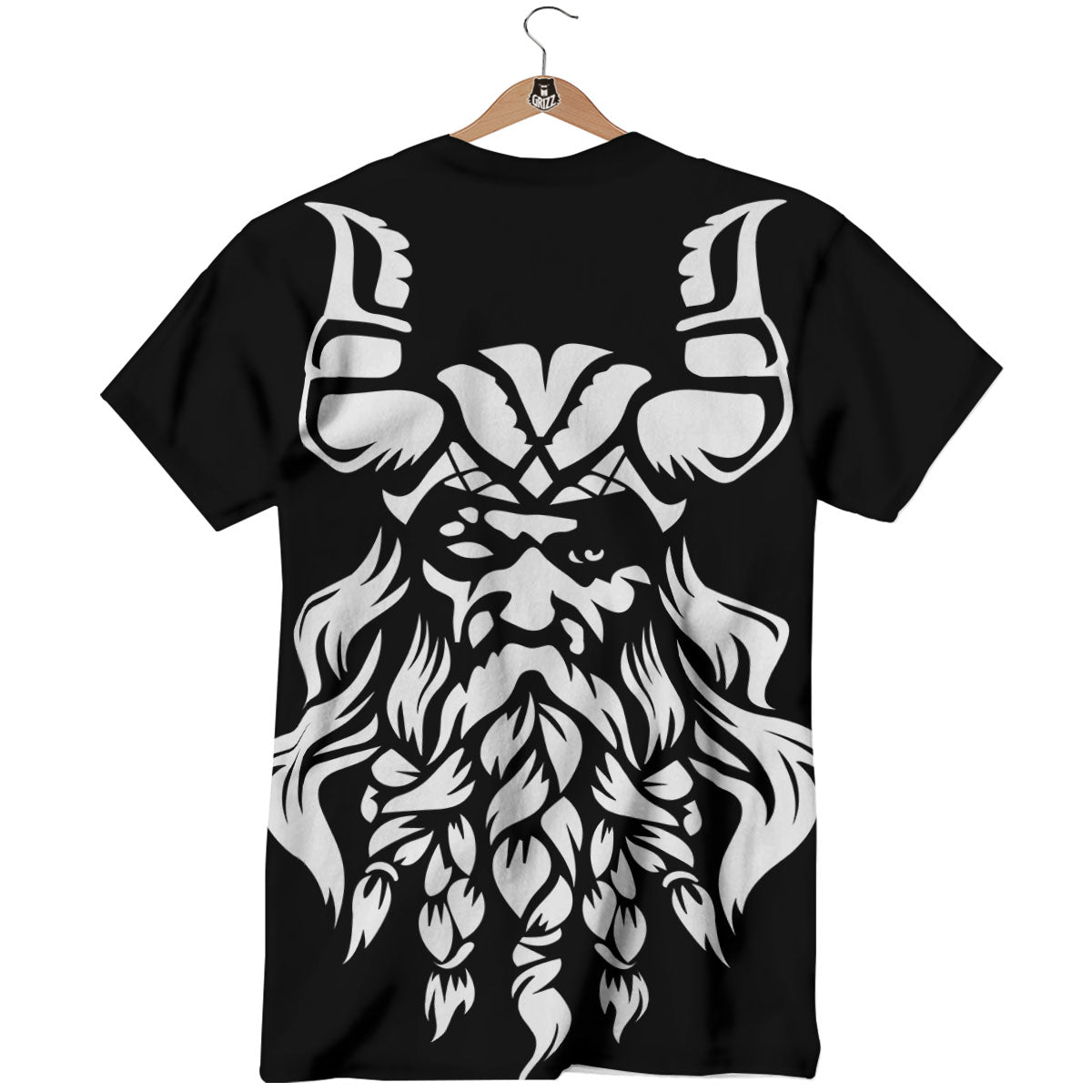 Viking God Odin White And Black Print T-Shirt-grizzshop