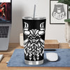 Viking God Odin White And Black Print Tumbler-grizzshop