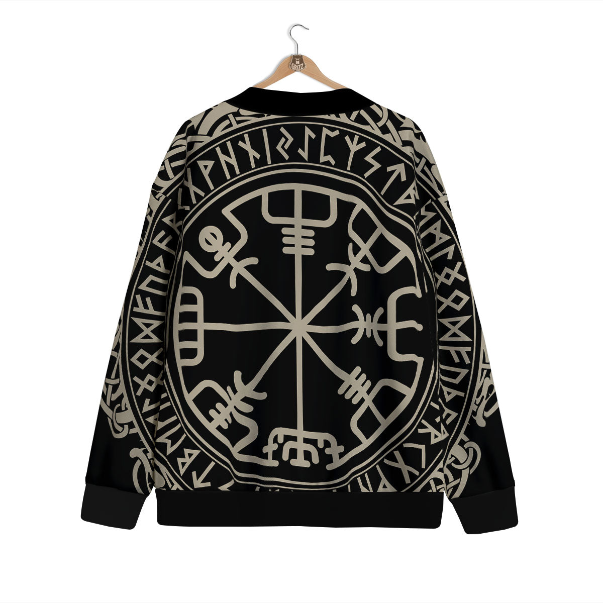 Viking Helm Of Terror Scandinavian Print Cardigan-grizzshop