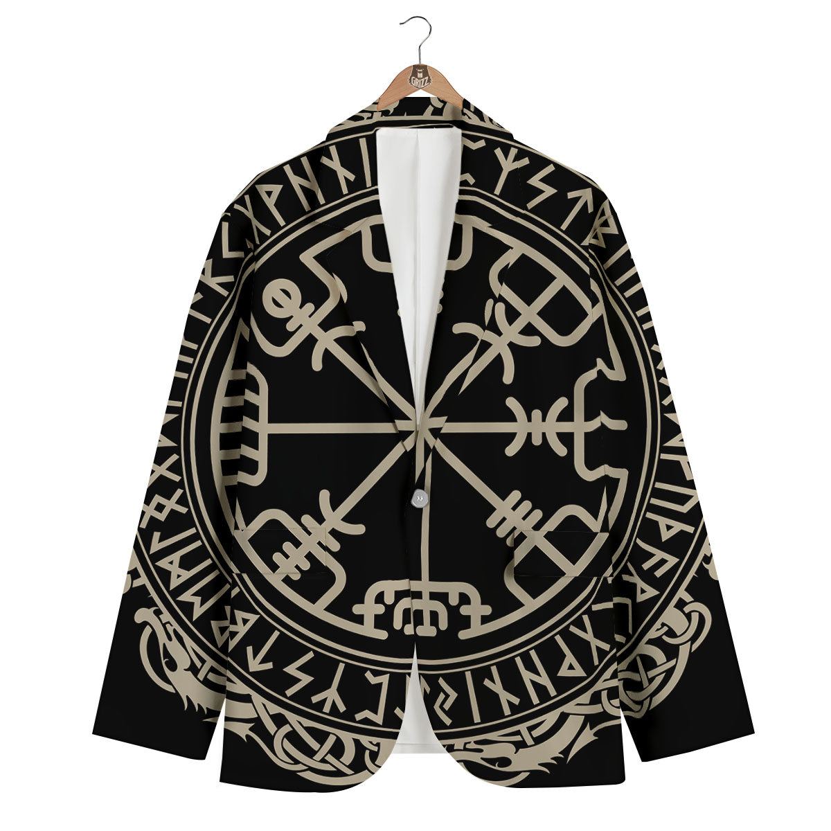 Viking Helm Of Terror Scandinavian Print Men's Blazer-grizzshop