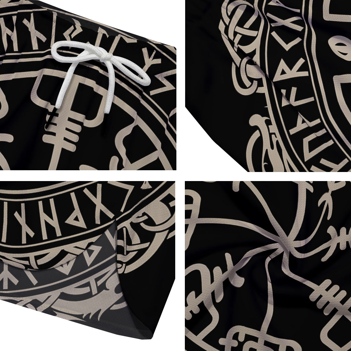 Viking Helm Of Terror Scandinavian Print Men's Running Shorts-grizzshop