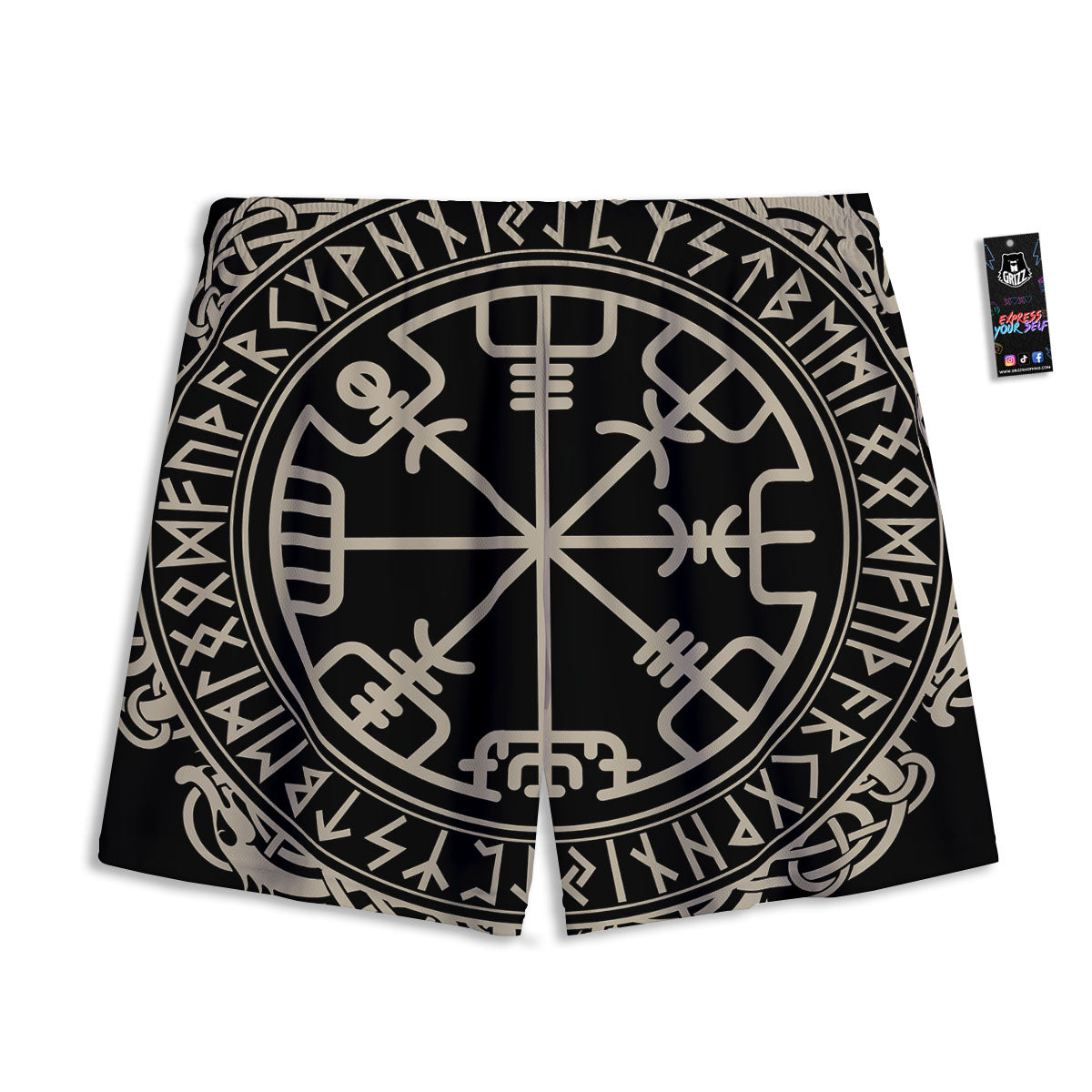 Viking Helm Of Terror Scandinavian Print Mesh Shorts