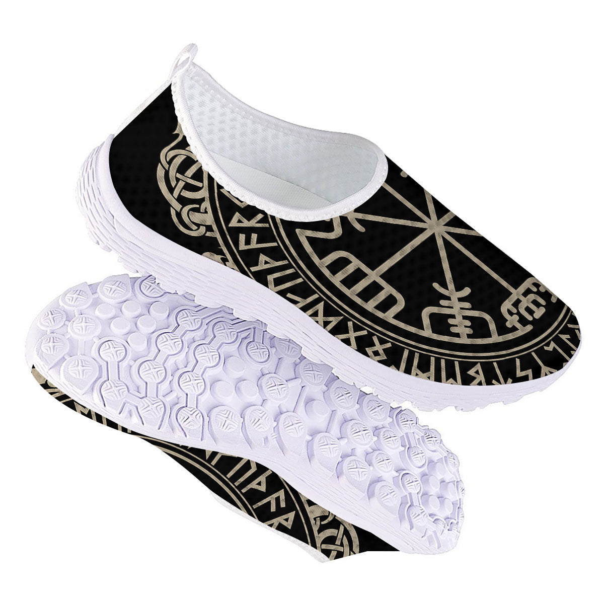 Viking Helm Of Terror Scandinavian Print Nurse Shoes-grizzshop