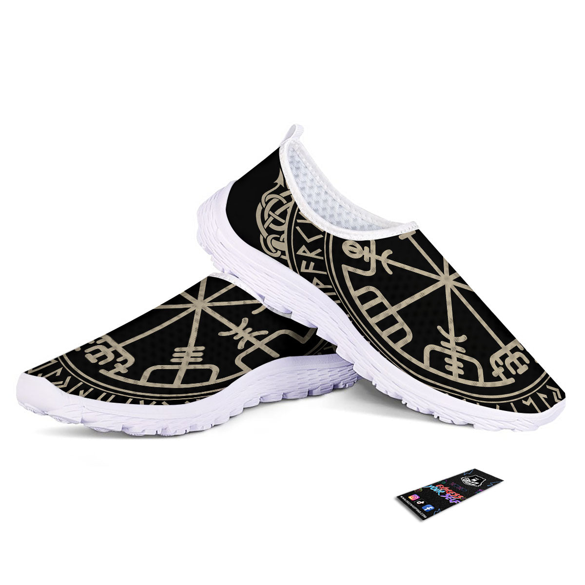Viking Helm Of Terror Scandinavian Print Nurse Shoes-grizzshop